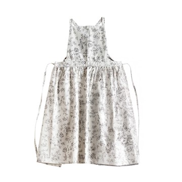 Hello Gem 碎花連身裙長版圍裙  1個  白色