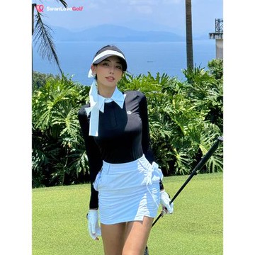 2025新款高爾夫女裝夏季長袖上衣服裝運動速干透氣防走光包臀短裙