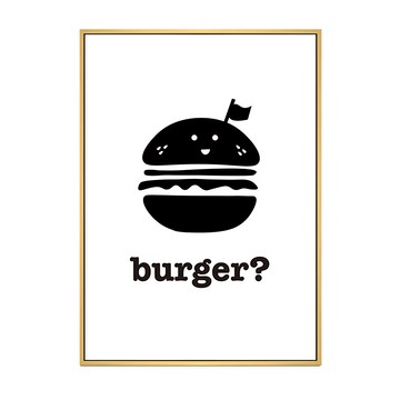 Burger? 漢堡圖案掛畫  50 x 70cm  木色