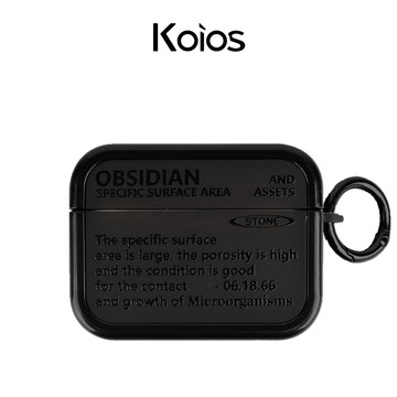 【Koios】Airpods 5｜黑曜石文字磨砂耳機殼 4 3 2 1 Pro2 Pro3 黑色 保護殼 耳機殼 防摔殼