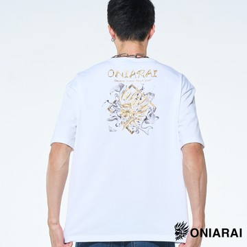 【買1送1】極光金屬感側鬼菱形落肩短TEE(白) - BLUE WAY  鬼洗い