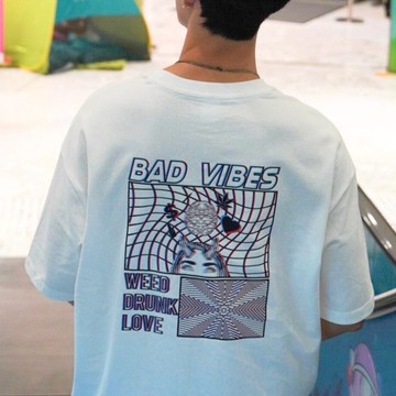 【CREEPS】Bad Vibes 寬鬆重磅印花T恤 210g