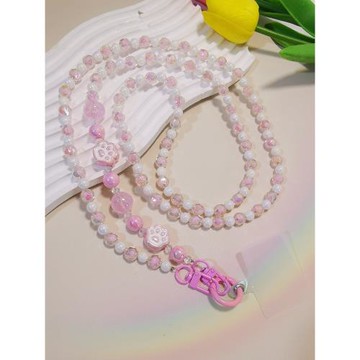 手機掛繩長款斜挎可背圓珠貓掌掛件串珠掛飾個性包包防丟吊繩女款時尚高端ins網紅掛鏈通用手機殼