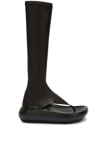 Jil Sander - open-toe leather boots - women - Lambskin/Leather/Rubber - 40 - Black