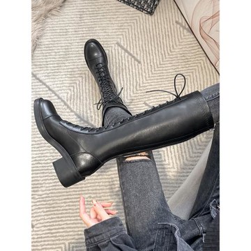 長筒靴女長靴2025新款秋冬季高筒靴高跟中筒騎士靴子顯瘦瘦靴加絨