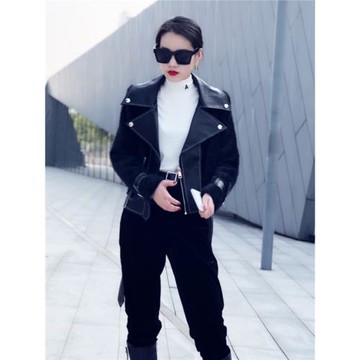 2025冬裝新款歐貨皮毛一體機車服女短款韓版氣質水貂絨外套上衣潮