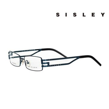 【Sisley】法國希思黎 時尚方框造型光學眼鏡(銀藍) SY00102