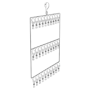 不鏽鋼襪子夾 三層 3排30夾  1個