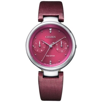 CITIZEN星辰 FD1100-10X 時尚優雅光動能日期顯示女腕錶/紫紅面 32.5mm｜樂天全館特惠中★指定刷卡回饋10%