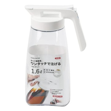 PEARL LIFE 珍珠金屬 按壓式把手冷水壺  透明色  1.6L  1個