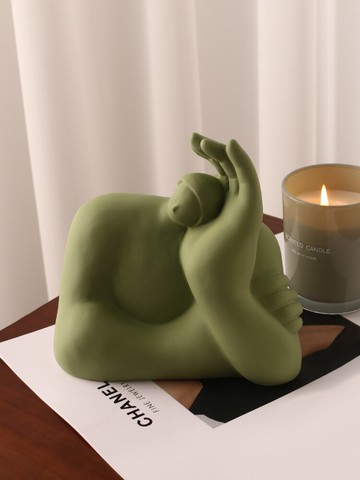 貝漢美創意人物陶瓷擺件簡約現代家居客廳玄關電視柜酒柜軟裝飾品