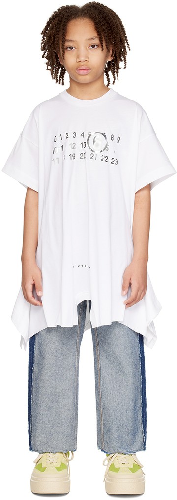 MM6 Maison Margiela 白色 Asymmetric 儿童连衣裙