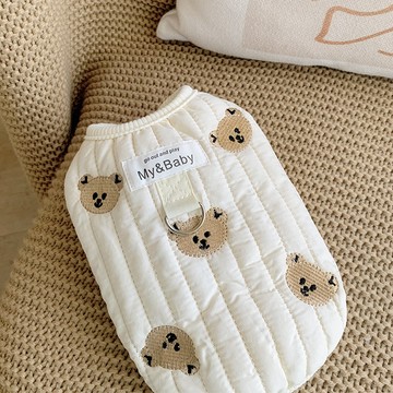 【汪喵森活－優惠出清💲】 My Baby 熊熊背心 加棉 寵物 狗衣服 比熊 博美 貴賓 貓咪 小型犬服飾 雪納瑞 保暖