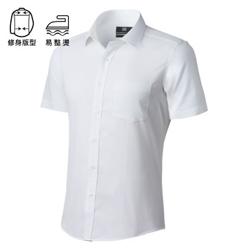 Manhattan美好挺 CVC抗皺襯衫-短袖(Slim修身版)