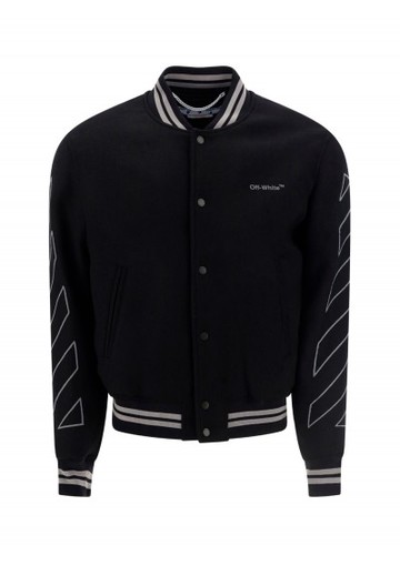 Off White - Outline College Jacket - Mens - Black