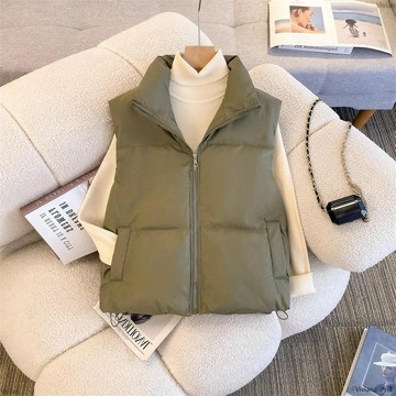 秋冬仿羽絨棉馬甲女外穿寬鬆休閒百搭保暖外套男女同款潮流裝