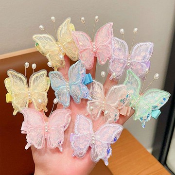 🍭臺灣出貨🍭新款兒童網紅蝴蝶髮夾女童甜美公主側邊夾女孩前額劉海碎髮卡頭飾 兒童髮飾 髮夾 頭飾 bb夾 可愛髮夾