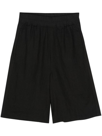 Thom Krom - elastic-waist shorts - women - Cotton/Linen/Flax/Polyamide/Spandex/Elastane - XS - Black