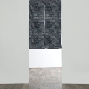 艾禮思緹花長門簾90x150cm 幾何藍染藍