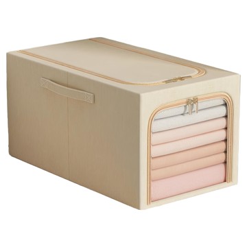 小麥購物 牛津布衣物收納箱 C464 31L 卡其色  45 x 30 x 23cm  1個