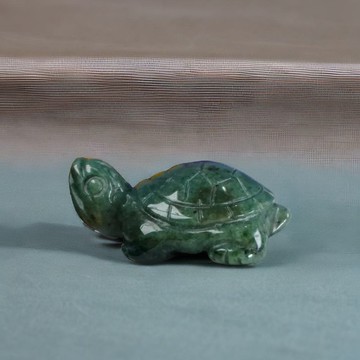 【吉祥‧長壽】花青翡翠烏龜擺飾 | 天然緬甸玉翡翠A貨 | 送禮