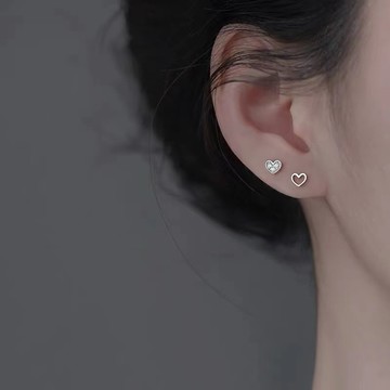 [Hi rosé!]現貨、實拍！925銀針！水鑽愛心 鏤空愛心耳釘 愛心 星貓咪 珍珠 蝴蝶結 幾何 氣質 可愛 耳飾