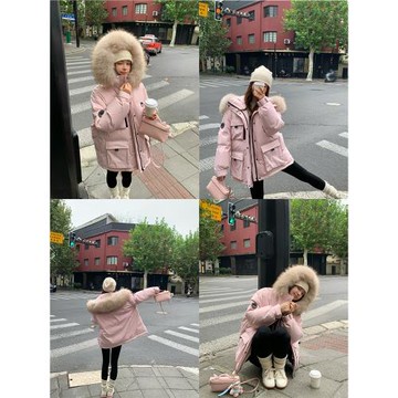 大鵝三代冰川隕石大貉子皮草毛領90白鵝絨羽絨服外套派克服大衣女