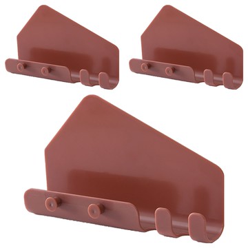 小麥購物 多用途手機平板線材無痕收納掛架 L1034  紅色  3個