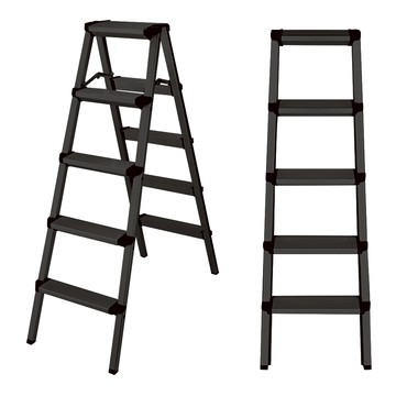 【WIN-WIN】五階A型鋁梯-KHF205黑色