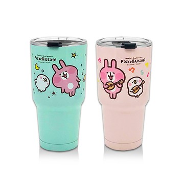百科良品 卡娜赫拉的小動物 真空斷熱不鏽鋼 冰霸保冰保溫杯 巨無霸鋼杯 酷冰杯 隨行杯 900ml-粉/綠(正版授權)
