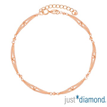 【Just Diamond】珠環心韻 18K玫瑰金手鍊(網路限定)