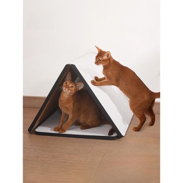 paperpark三角貓抓板窩耐磨不易掉屑貼墻特大貓爪板耐抓貓窩一體