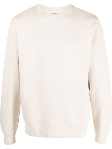 SANDRO - crew-neck organic cotton sweatshirt - men - Cotton - S - Neutrals
