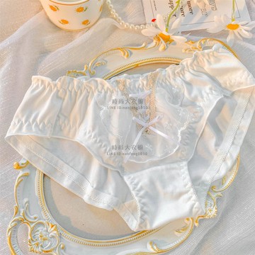 日系女生純欲性感成熟蕾絲蝴蝶結高顏值女士純棉內褲女【時尚大衣櫥】