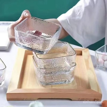 🎀本土貨24h熱賣🎀甜品玻璃碗零食ins網紅小喫正方形高顔值水果痠奶點心沙拉傢用🌟 M1M8