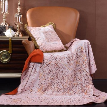 高檔輕奢歐式酒店樣板房印花錦狐絨加厚蓋毯 空調毯子禮品代發