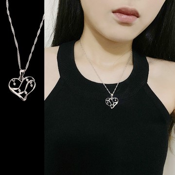 山本美樹 花苑心形鏤空奧地利水晶項鍊 MIT