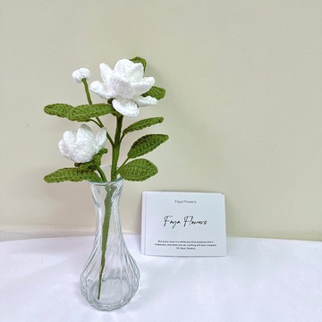 茉莉瓶插花 手工針織花束 針織花 日常花束 居家擺設 儀式感七夕