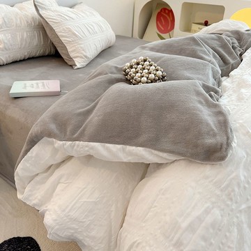 少女公主風 牛奶絨床包組 床包四件套 床上泡泡紗 冬季加厚 加絨被套 學生 宿舍