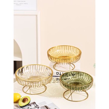 水果盤家用客廳茶幾玻璃水果果盤零食托盤擺放糖果干果點心盤創意