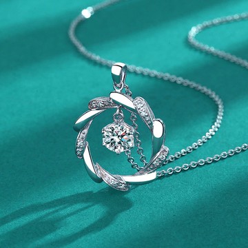 隔日到貨 幸運女神 Lucky 1克拉 莫桑鑽 項鏈 項鍊 不退色N13