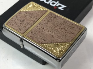 ジッポーZippo  ウッド 木貼り ゴールドアラベスク #2GW-WOOD 新品