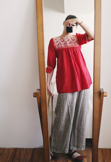 Vintage 墨西哥手工刺繡上衣