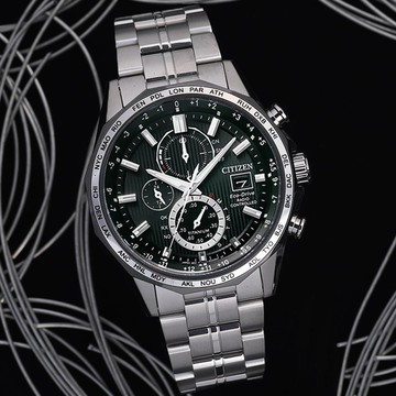 CITIZEN星辰 GENTS系列 光動能電波鈦金屬三眼計時腕錶 44mm/AT8218-81E