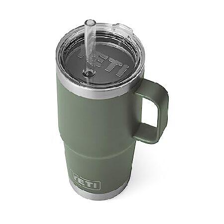 YETI Rambler 25 oz Straw Mug, Vacuum Insulated, Stainless Steel, Camp Green