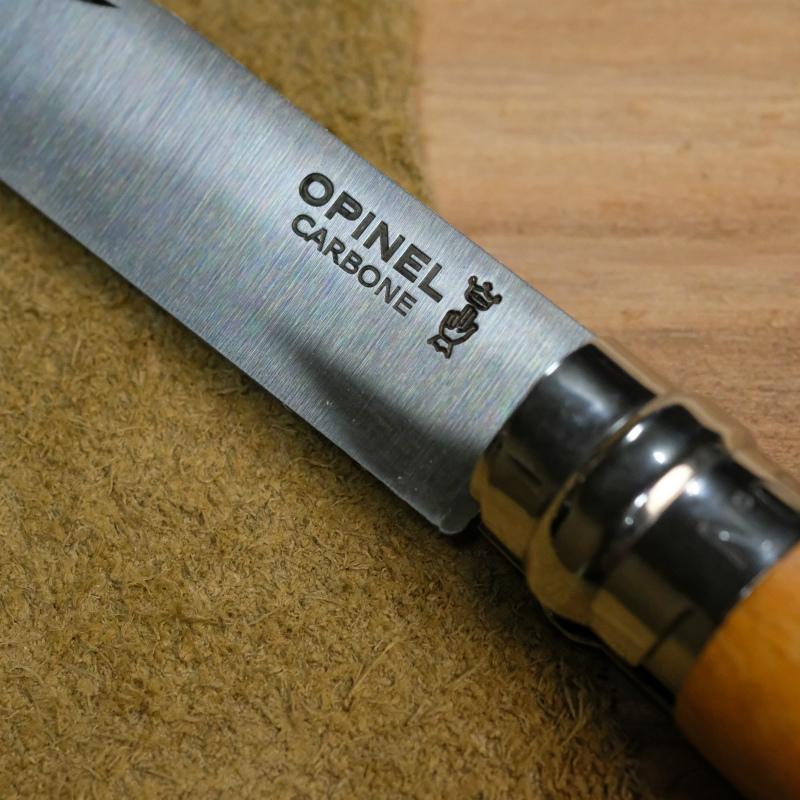 オピネル（opinel) カーボン　no10　革紐と革ケース付き