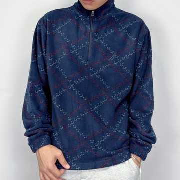 【New START精品服飾-員林】現貨 Nautica 帆船 菱格紋 搖粒絨 半拉鍊 大學T 長袖上衣 長袖