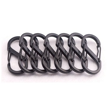 【出走山上】現貨24H出貨 鋁合金8字扣 S鉤 黑色掛鉤 D扣 彈簧釦