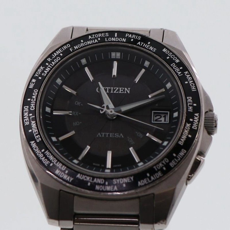 シチズン CITIZEN アテッサ エコドライブ メンズ 電波 ソーラー 腕時計 H149-T017878 ブラック【el】【中古】 |  LINEブランドカタログ