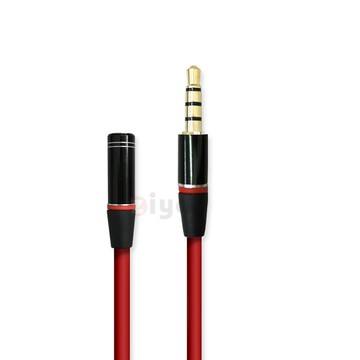 ZIYA 音源延長線 AUX 3.5mm 公對母 三環四極 紅色搖滾 100cm
